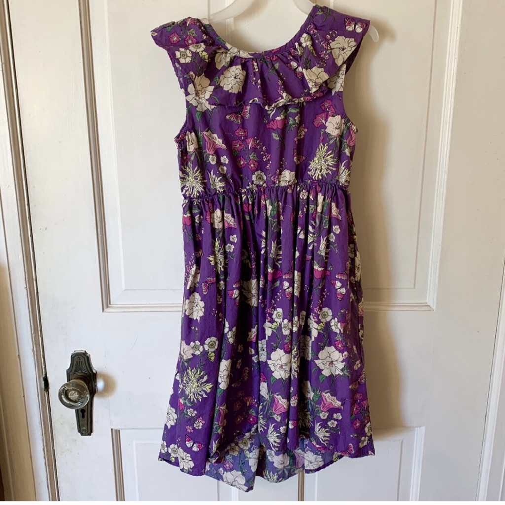Tea Collection Purple Floral Hi-Lo Dress